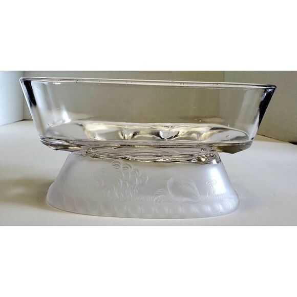 EAPG Frosted Lion Compote Base Gillinder & Sons Early American Pressed Glass - Picture 3 of 9